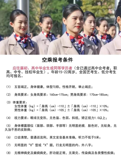 成都航空学校乘专业招生体检项目有啥