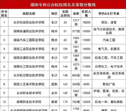 湖南专科师范类学校有哪些