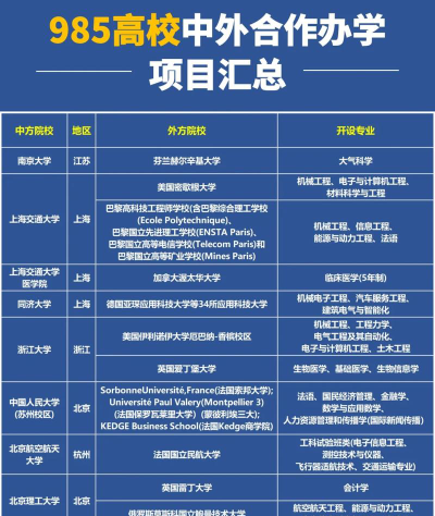 大学专业中外合作是什么意思
