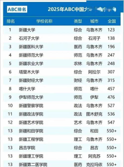2025新疆383分能上的大学有哪些