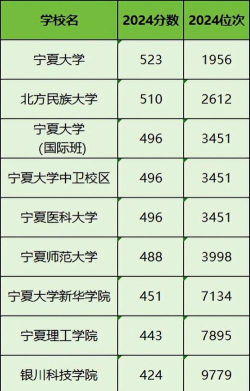 宁夏文科518分能考哪些大学
