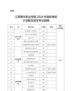 江西青年职业学院2024年各省录取分数线