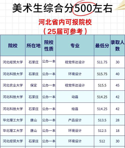 美术生500分可以考什么大学