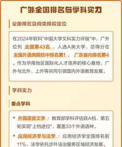 广外特色专业排名 广外特色专业排名