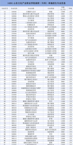 山东文化产业职业学院有哪些专业