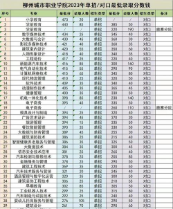 2022柳州城市职业学院分数线最低是多少