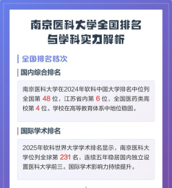 南京医科大学为什么排名那么高