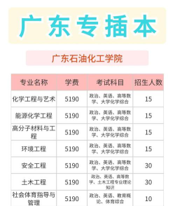 广东石油化工学院有哪些专业及什么专业好
