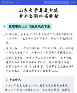 山东开设集成电路设计与集成系统专业的大学排名