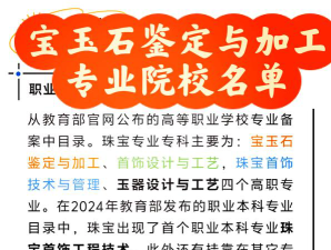 福建哪些专科有宝玉石鉴定与加工专业