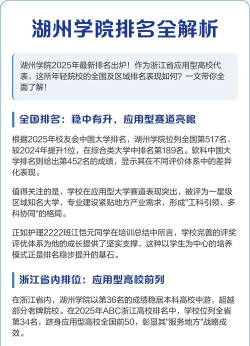 2024湖州学院排名多少啊学生