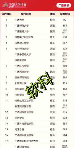 2024广西广西大学排名