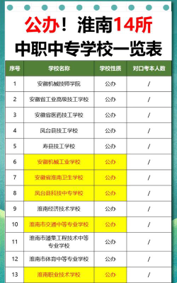 淮南教育专业学校排名