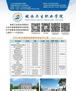皖西卫生职业学院2023年在云南各专业招生人数