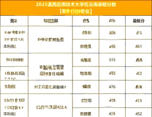 滇西应用技术大学2023年在云南各专业招生人数