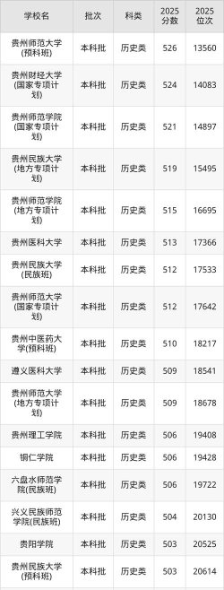 2025年贵州历史类379分能够报什么大学