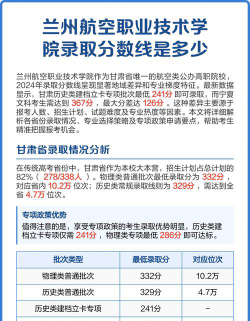 多少分能被兰州航空职业技术学院录取