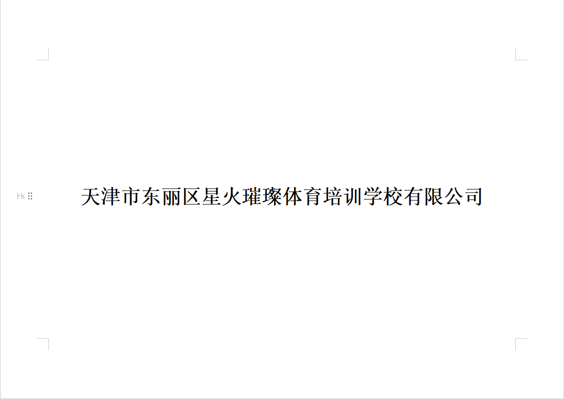 天津市东丽区星火璀璨体育培训学校有限公司
